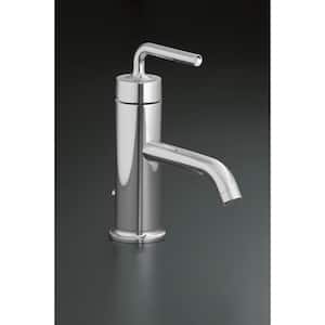 Purist Single Hole Single Handle Low-Arc Bathroom Faucet with Straight Lever Handle in Polished Chrome