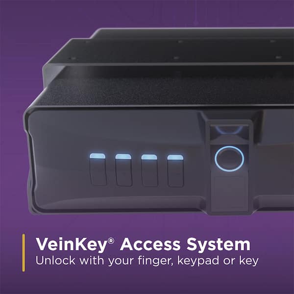 Biometric Drawer Safe with Advanced Finger Vein Recognition Access in Matte Black