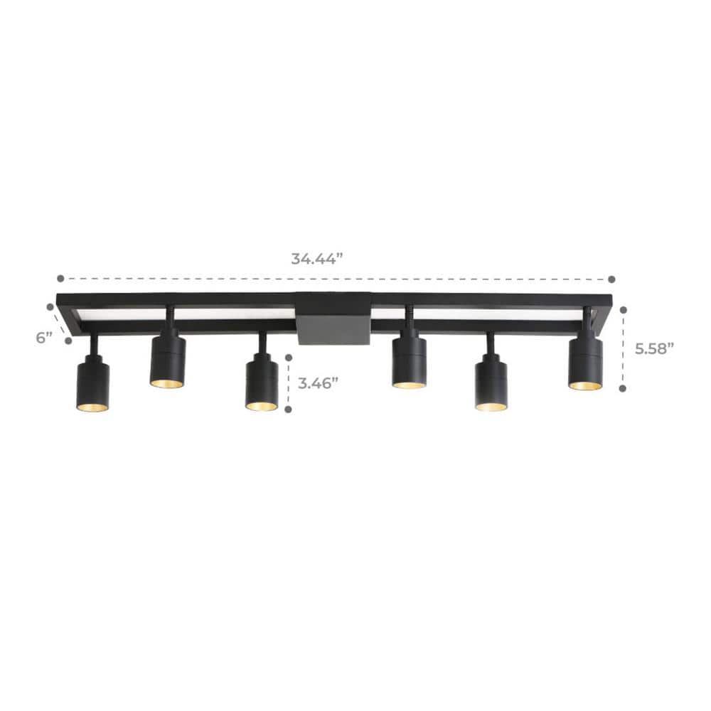 Shura Matte Black 6-Light LED Square Track Light
