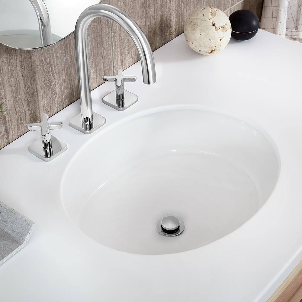 Westmere White Oval Ceramic Undermount Bathroom Sink