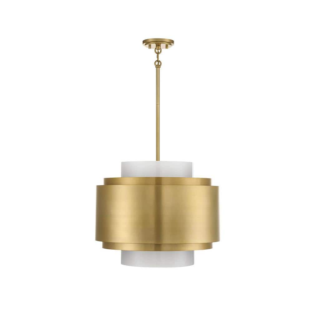 Beacon Burnished Brass 4-Light Drum Pendant
