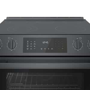 800 Series 30 in. 4.6 cu. ft. Slide-In Electric Range with Self-Cleaning Convection Oven in Black Stainless Steel