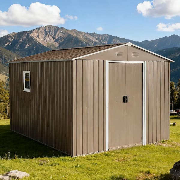 8 ft. x 10 ft. Metal Shed with Double Door and Window (80 sq. ft.)