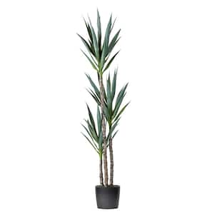 60 in. Green Artificial Yucca Tree in Planters Pot