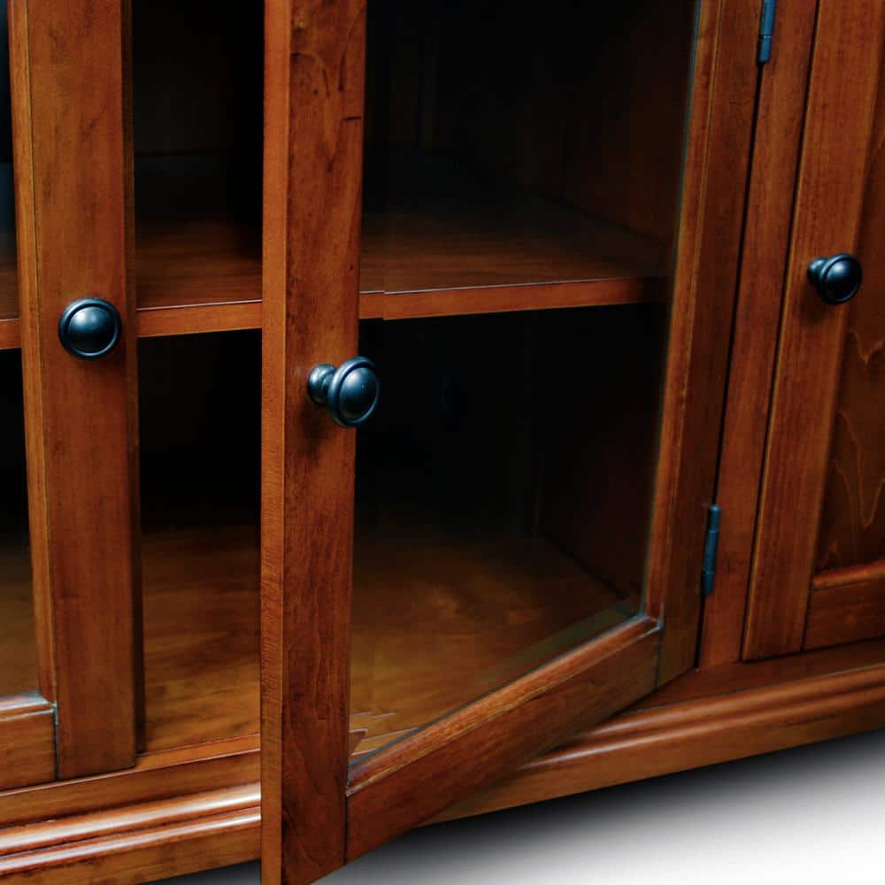 Westwood Cherry 60-Inch Hardwood TV Stand with Cabinets
