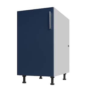 Miami Blue Matte 18 in. W x 34.5 in. D x 27 in. H Flat Panel Stock Assembled Base Kitchen Cabinet Full Height