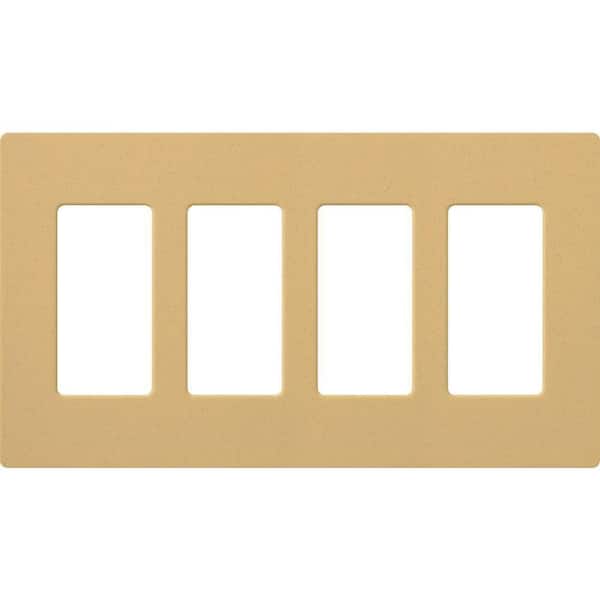 Lutron Claro 4 Gang Wall Plate for Decorator/Rocker Switches, Satin, Goldstone (SC-4-GS) (1-Pack)