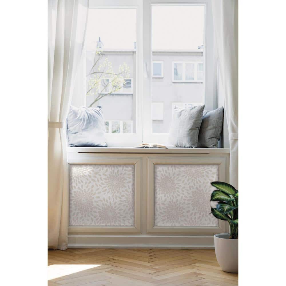 Beige Floral Self-Adhesive Vinyl Peel & Stick Wallpaper Roll