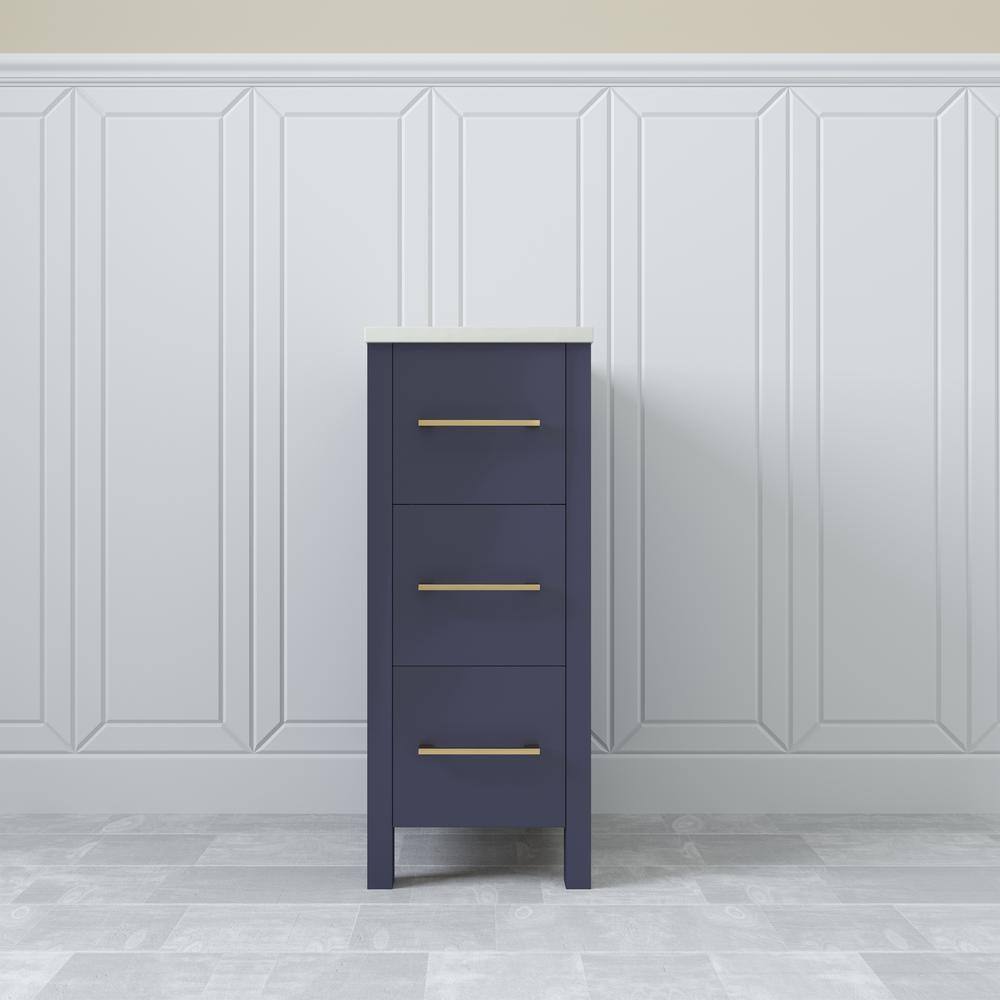 12 in. W x 18.5 in. D x 30 in. H Bath Vanity Side Cabinet in Blue with Engineered Marble Top price history on PriceWatchPro