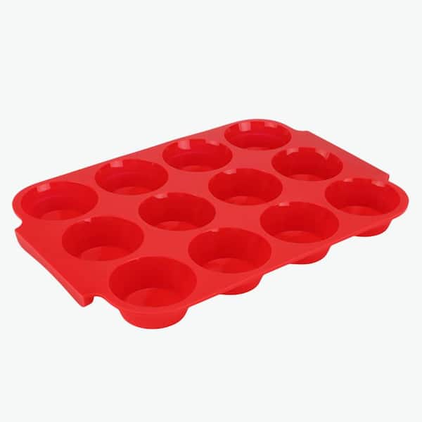 12-Cup Silicone Nonstick Muffin Pan Baking Tray Ultra Easy Release Heat-Resistant Dishwasher Safe Cupcake Pan
