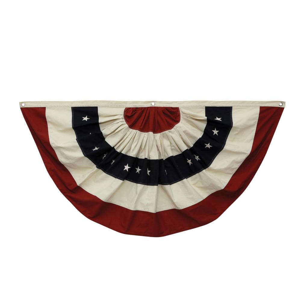3R Studios 59L x 30H in. Fabric USA Flag in Half Circle Design