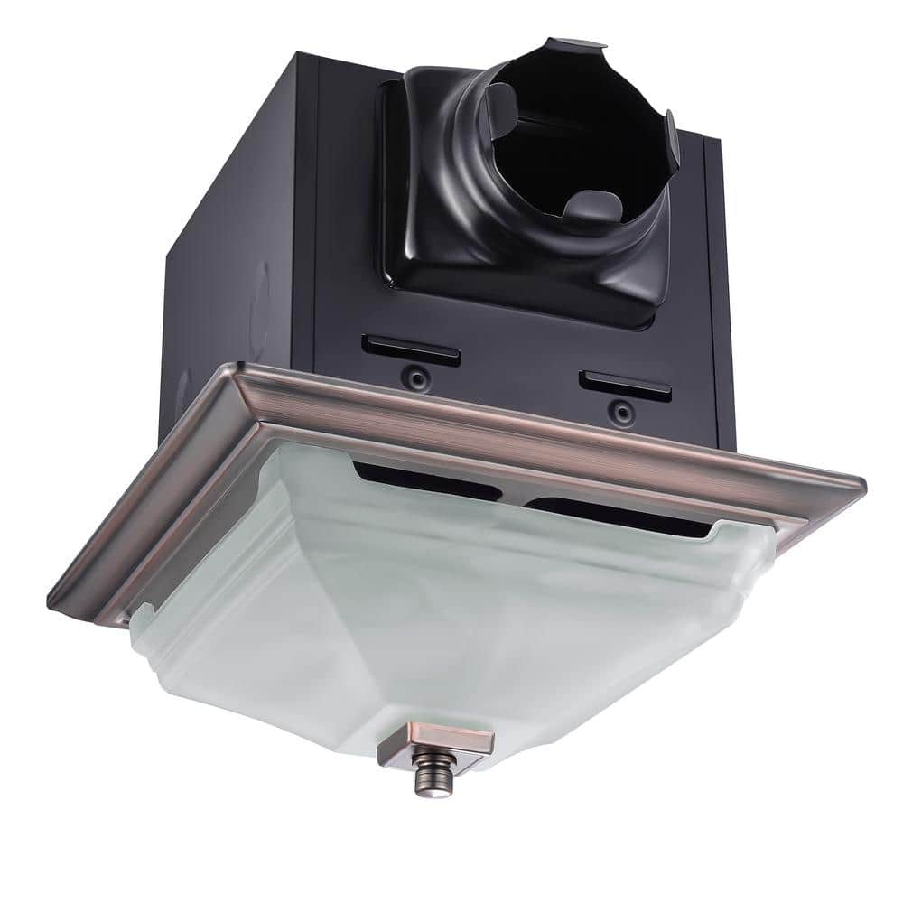 Decorative Square 110CFM, 1.2 Sones Dimmable LED Bathroom Exhaust Fan