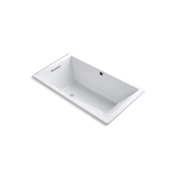 Underscore 66 in. x 36 in. Rectangular Soaking Bathtub with Reversible Drain in White
