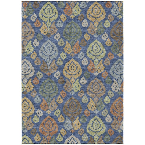 Chantille Machine Washable Indoor/Outdoor Abstract ACN2460 Navy 10 ft. x 14 ft. Area Rug