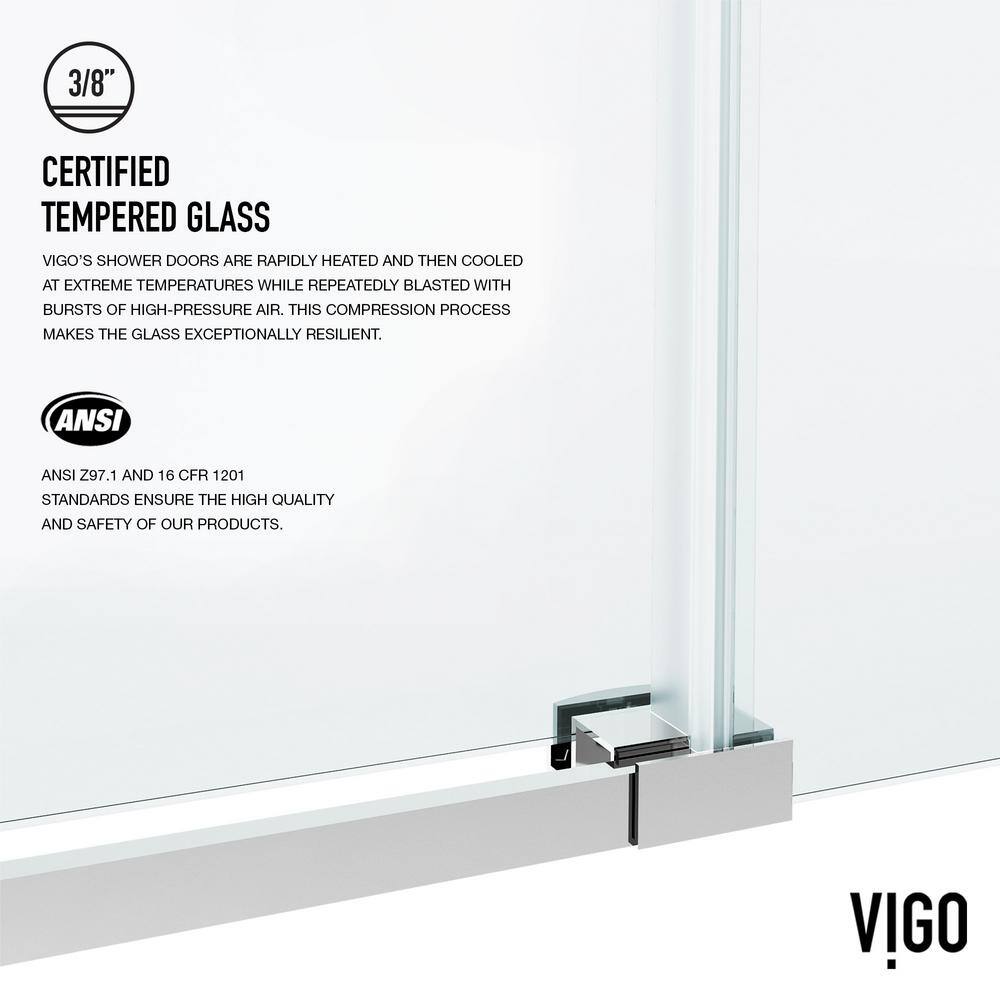 Hamilton 60" Chrome Frameless Sliding Tub Door with Clear Glass