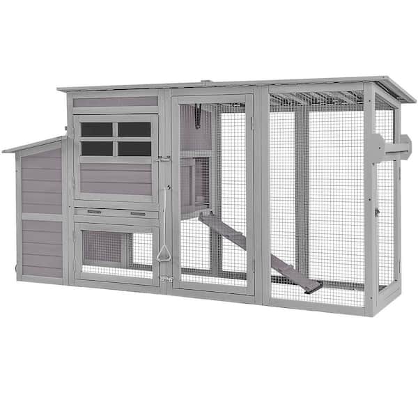 aivituvin Wooden Chicken Coop for 1/2 Hens With Wheels AIR23-C