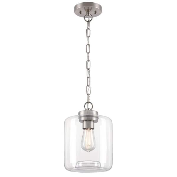 Westinghouse Judd 1-Light Brushed Nickel Statement Mini Pendant with Clear Glass