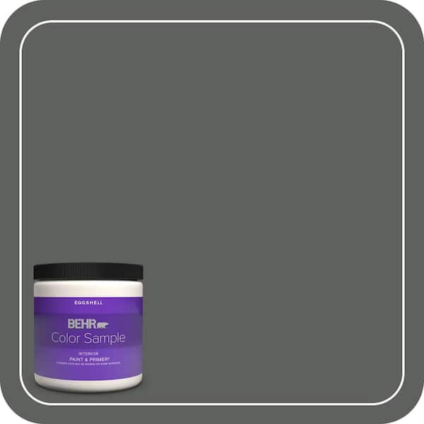 BEHR PREMIUM PLUS 8 oz. #N460-6 Hematite Eggshell Enamel Interior Paint & Primer Color Sample