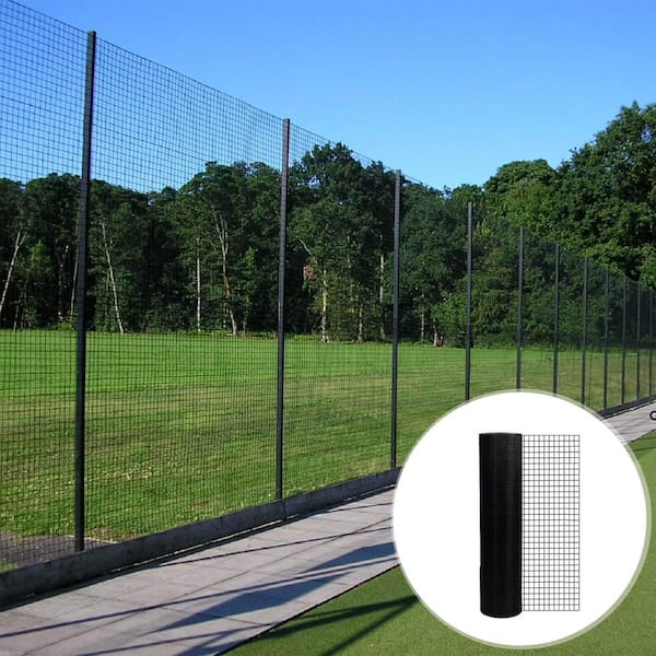 1/4 in. x 3 ft. x 50 ft. Black Vinyl Coated Hardware Cloth 19-Gauge Black Welded Wire Fence Garden and Plant Support