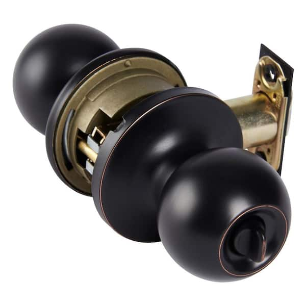 Hubbard Brass Interior Door Knob & Plate Set - Adjustable Backset