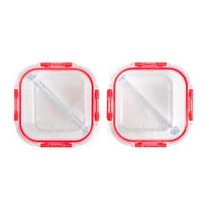 Divided Glass Food Storage with Lids (2-Pack)