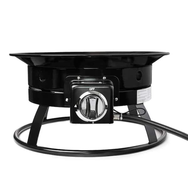 Kinger Home 19 In W X 12 2 In H Round Propane Portable Gas Fire Pit With Carrying Case And Lid Pfp 001