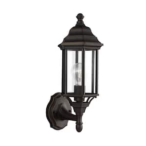 Sevier 1-Light Antique Bronze Outdoor 16.25 in. Wall Lantern Sconce