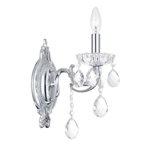 CWI Lighting Flawless 1 Light Wall Sconce With Chrome Finish