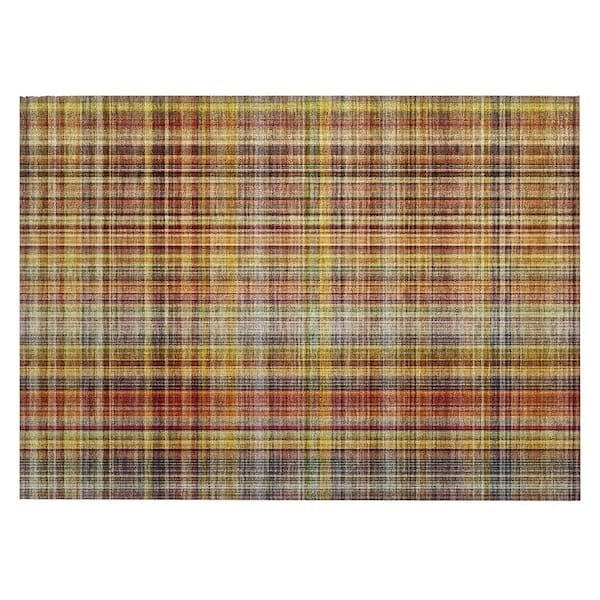 Chantille ACN541 Paprika 1 ft. 8 in. x 2 ft. 6 in. Machine Washable Indoor/Outdoor Geometric Area Rug