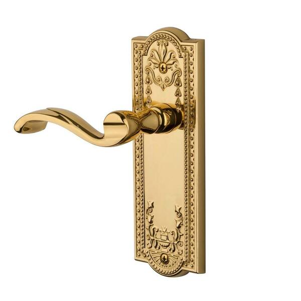 Grandeur Parthenon Polished Brass Plate with Dummy Left Handed Portofino Lever