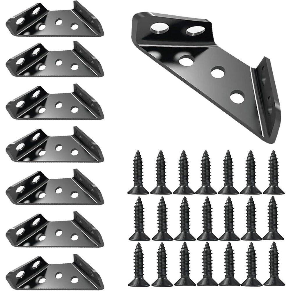 Stainless Steel Furniture Corner Connector Shelf Brackets Black 10PCS with 70 Screws for Wooden Furniture Stabilizer price history on PriceWatchPro