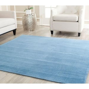 Himalaya Blue 8 ft. x 8 ft. Square Solid Area Rug