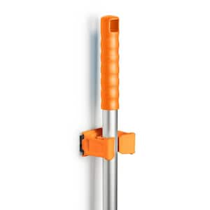 Universal Garage Wall Mount Tool Holder 3 in. Durable Plastic Mounts to Wall or Rail (Sold Separate) Orange (2-Pack)