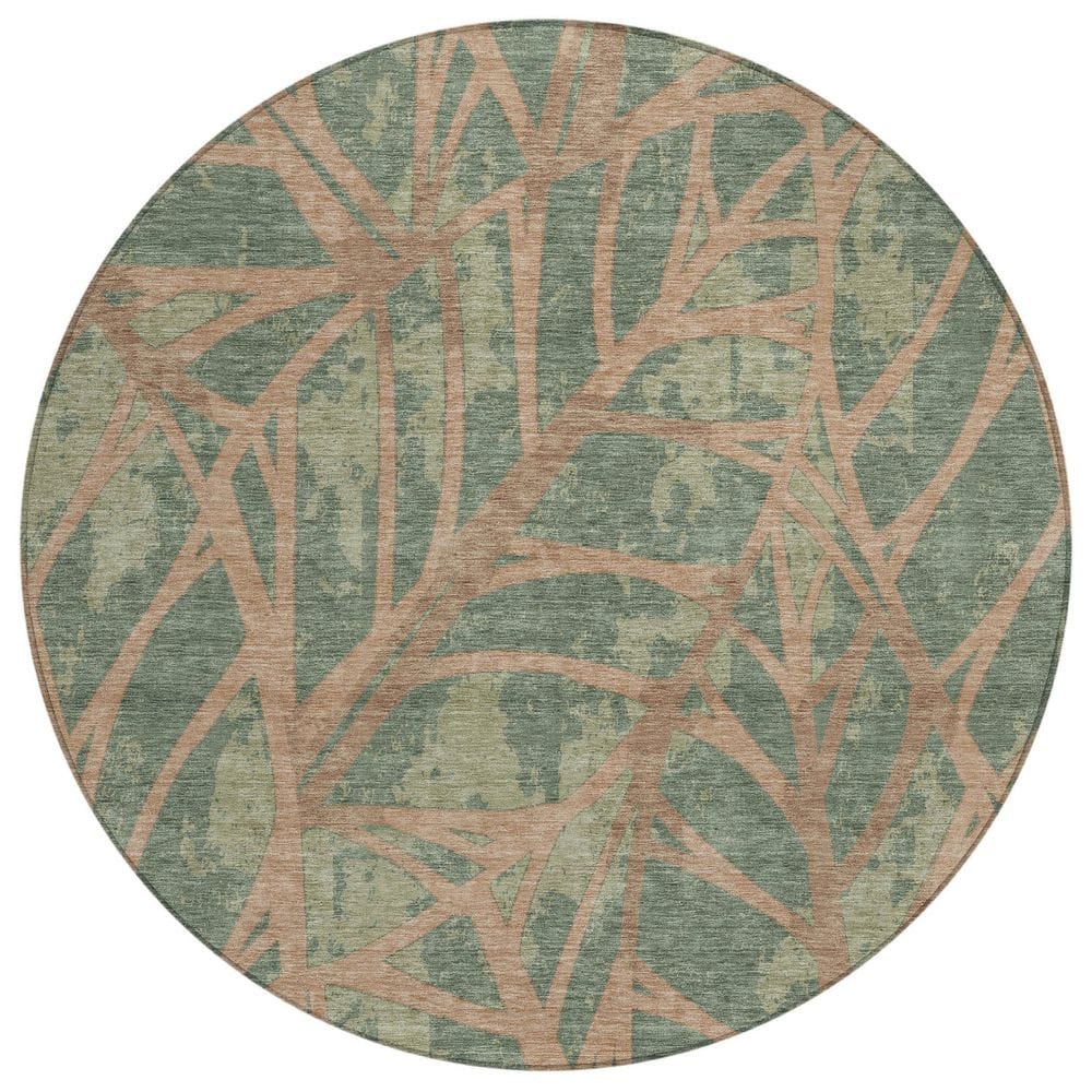 Chantille Machine Washable Indoor/Outdoor Abstract ACN2866 Basil 8 ft. x 8 ft. Round Rug price history on PriceWatchPro