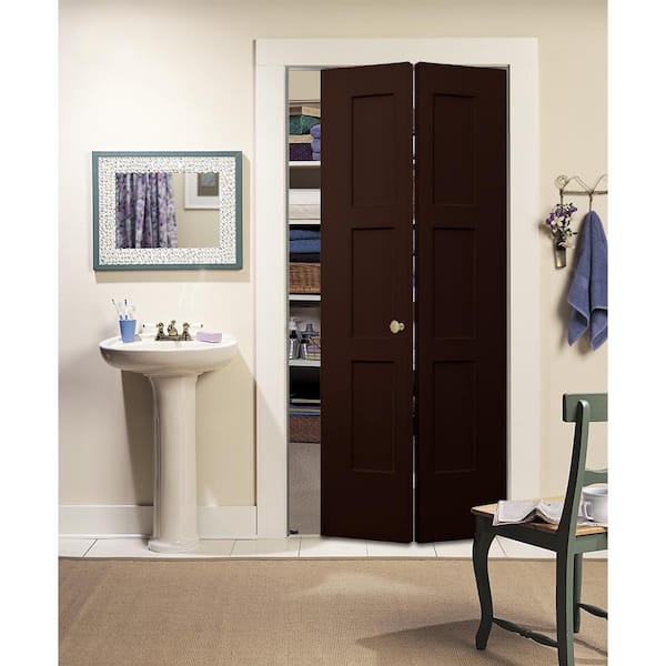 30 in. x 80 in. Birkdale Espresso Stain Smooth Hollow Core Molded Composite Interior Closet Bi-fold Door