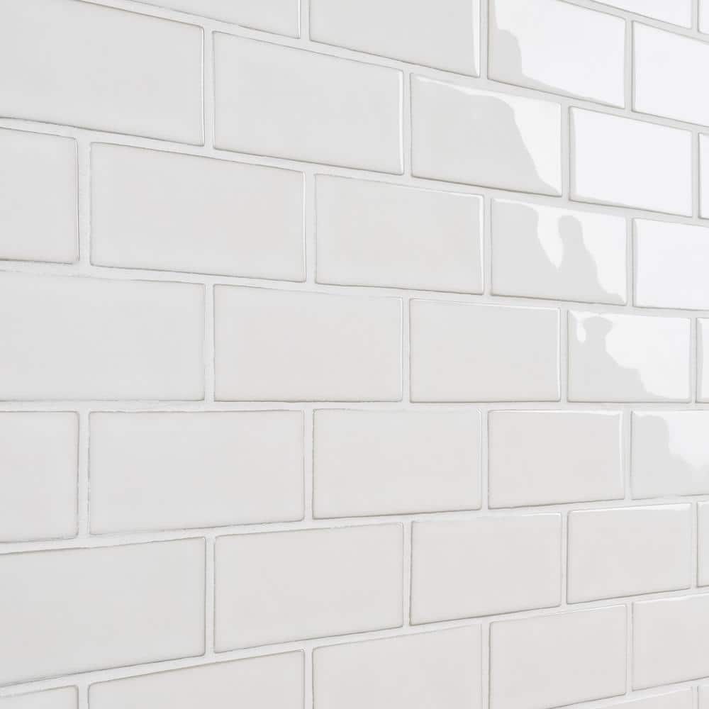 Natural White 3" x 6" Matte Glass Subway Tile