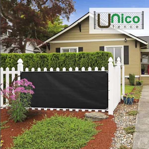 Unifirm Edge Reinforced Grommets-Free Privacy Fence Screen 90% Blockage Gazebo Backyard Shade Cover 4 ft. x 50 ft. Black