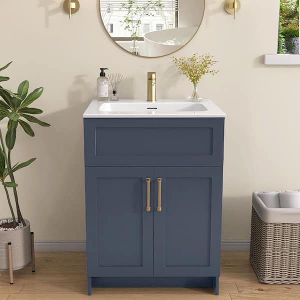 Zeafive 24 in. W x 22 in. D Solid Surface White Rectangular Single