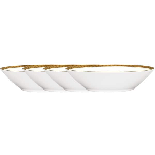 Charlotta Gold 5.5 in., 4 fl. oz. (Gold) Porcelain Fruit Bowls, (Set of 4)