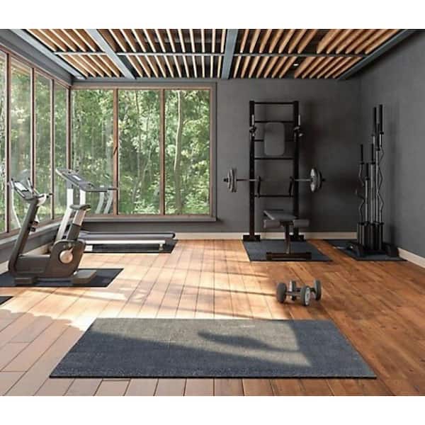 Black 48 in. X 72 in. 12mm. Rubber Horse Stable Stall, Gym, Garage, Workshop Mat 24 sq. ft.