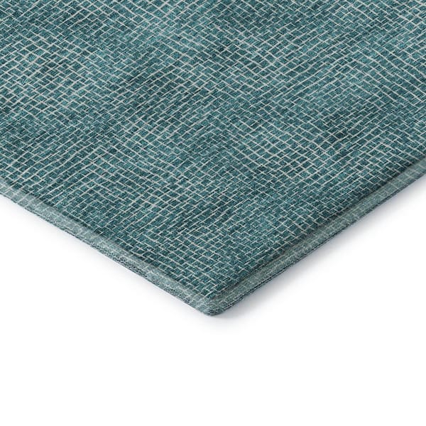 Mayfield Premium Machine Washable Abstract AMF1057 Teal 3 ft. x 5 ft. Area Rug