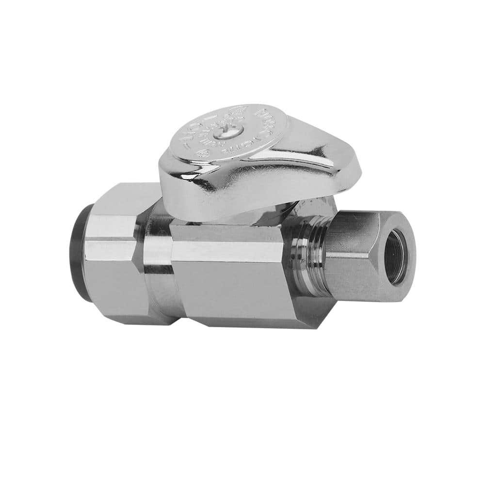 Watts 1/4-in Push-to-connect x 1/4-in Push-to-connect Polymer Quarter Turn  Stop Straight Valve in the Shut-Off Valves department at