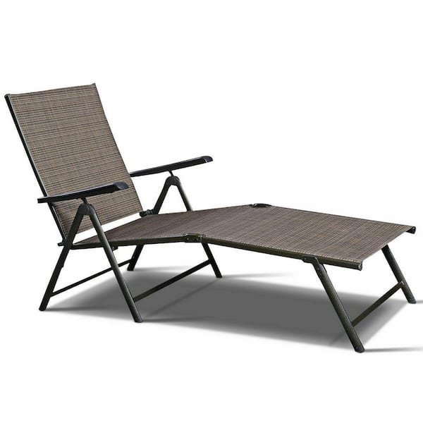 WELLFOR Adjustable 1-Piece Metal Outdoor Chaise Lounge