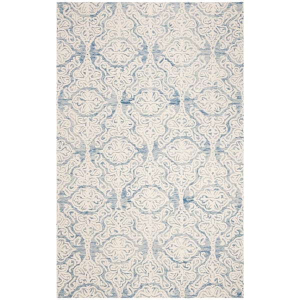 SAFAVIEH Blossom Blue/Ivory 5 ft. x 8 ft. Floral Area Rug