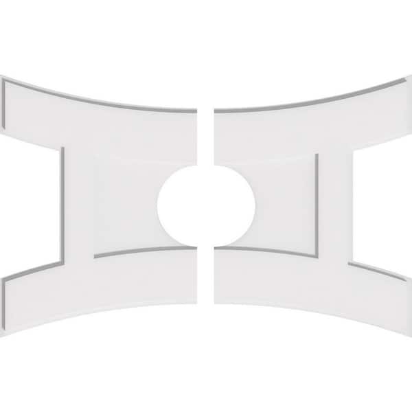 Ekena Millwork 34 in. W x 22-5/8 in. H x 7 in. ID x 1 in. P Haven Architectural Grade PVC Contemporary Ceiling Medallion (2-Piece)
