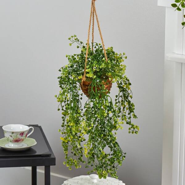Nearly Natural In D Baby Tear Artificial Plant In Hanging Basket P1657 The Home Depot