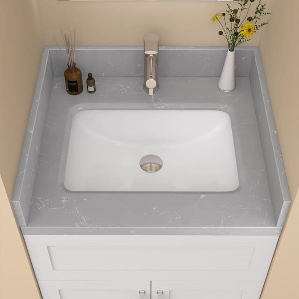 NTQ Gudt 21 in. Engineered Stone Vanity Sidesplash Bathroom Vanity