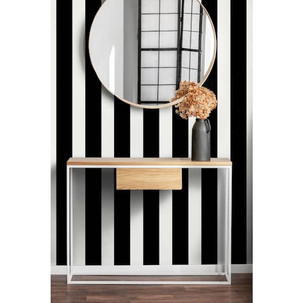 Luxe Haven Black and White Designer Stripe Peel and Stick Wallpaper (Covers 40.5 sq. ft.)