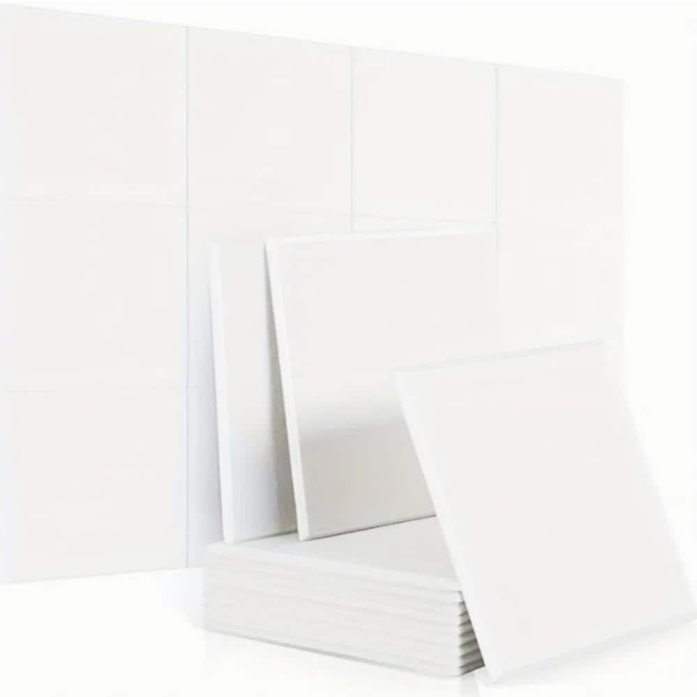 0.4 in. x 9 in. x 9 in. Fabric Square Self-Adhesive Sound Absorbing Acoustic Panels in White (12-Pack) price history on PriceWatchPro