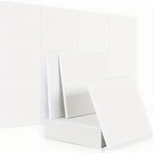 0.4 in. x 9 in. x 9 in. Fabric Square Self-Adhesive Sound Absorbing Acoustic Panels in White (12-Pack)